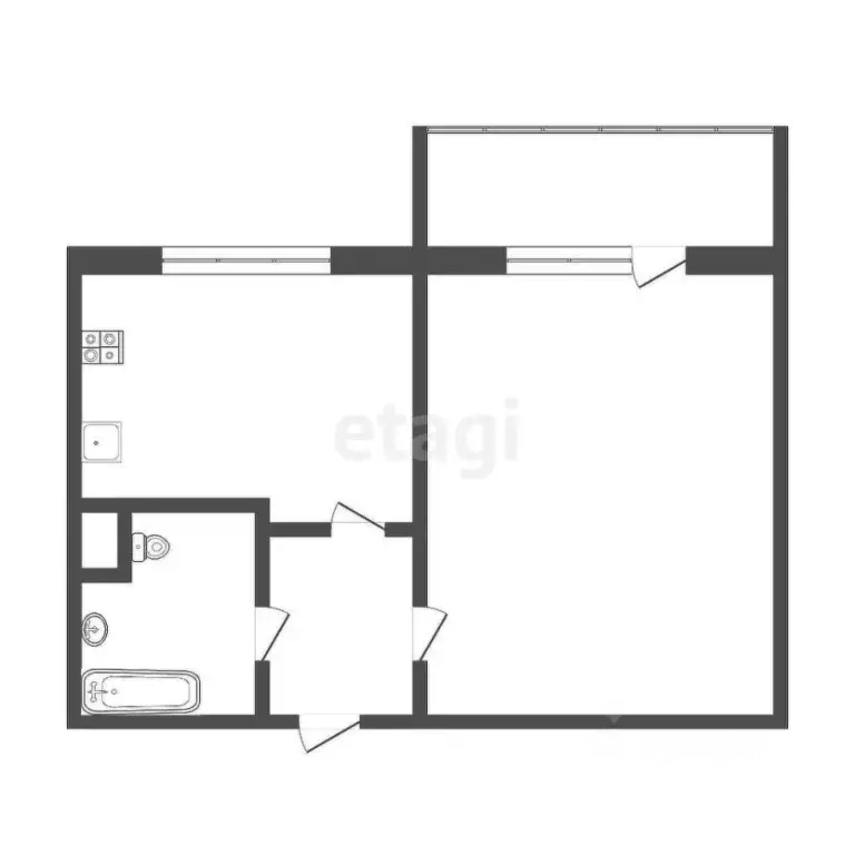 1-к кв. Тюменская область, Тюмень ул. Николая Ростовцева, 10 (33.0 м) - Фото 1