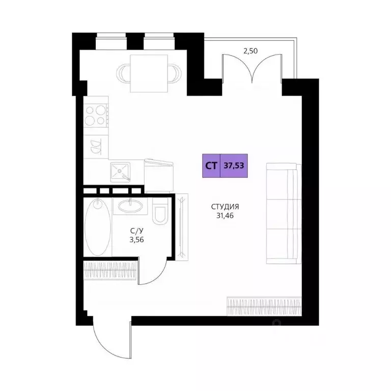 1-к кв. Дагестан, Дербент  (37.53 м) - Фото 1