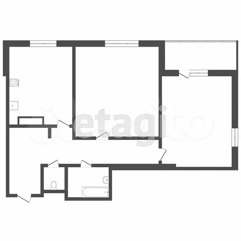 2-к. квартира, 59,1 м, 12/24 эт. - Фото 0