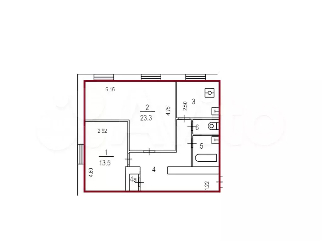 аукцион: 2-к. квартира, 63,6 м, 1/5 эт. - Фото 0