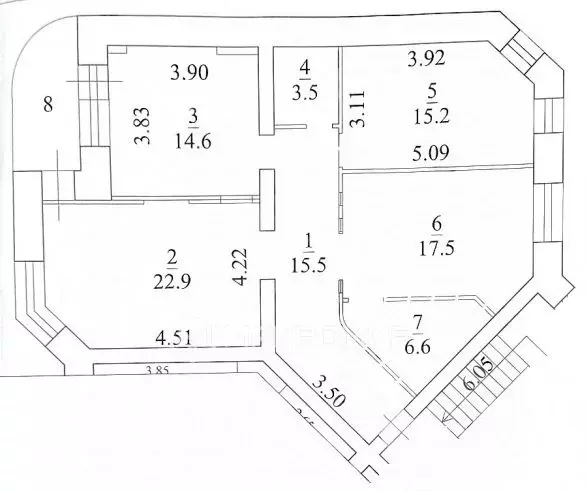 3-к кв. архангельская область, архангельск ул. валявкина, 13 (96.0 м) - Фото 1