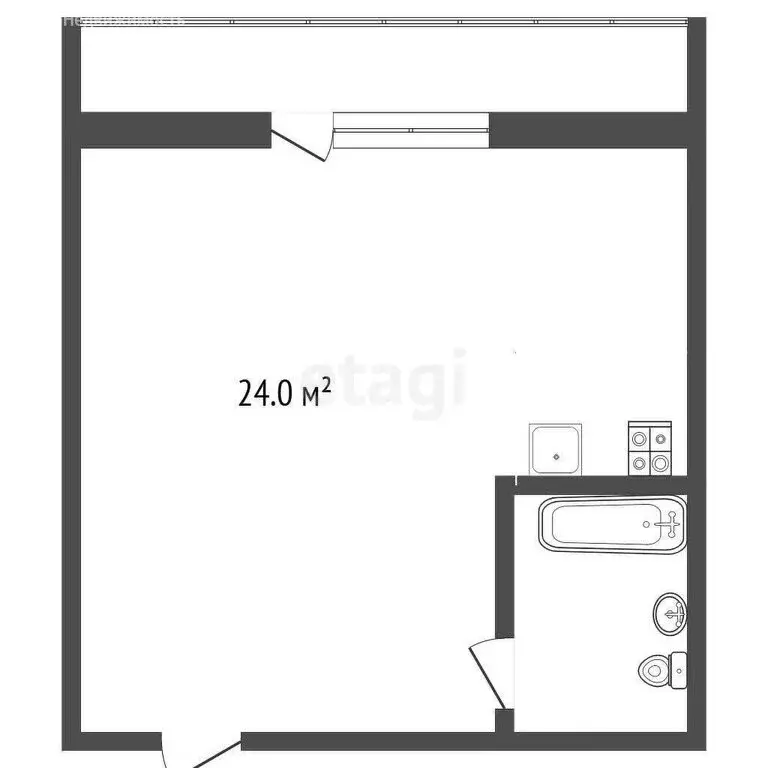 Квартира-студия: Челябинск, улица Бейвеля, 51 (25.2 м) - Фото 0