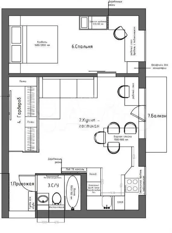 2-к. квартира, 45 м, 3/5 эт. - Фото 0