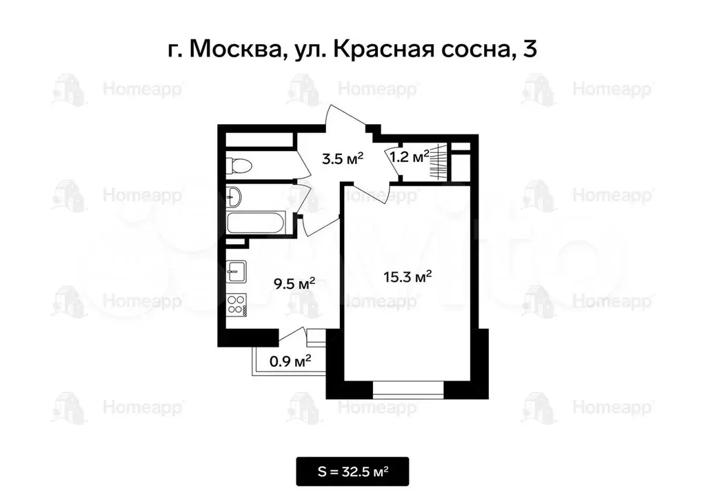 1-к. квартира, 34,1 м, 20/23 эт. - Фото 1