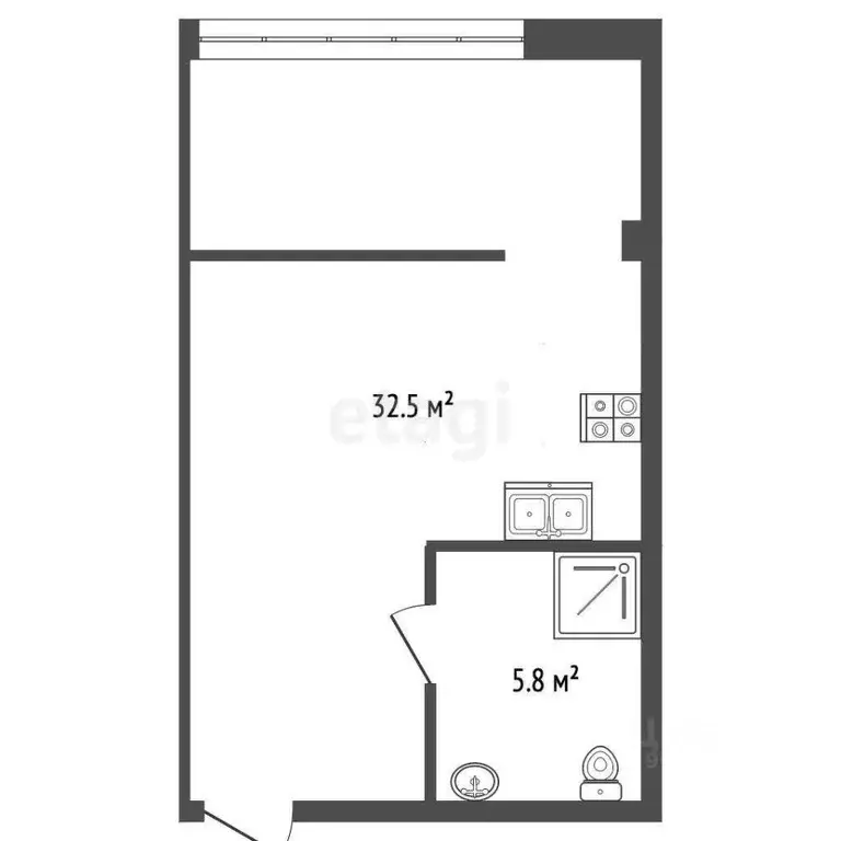 Студия Крым, Ялта ул. Киевская, 44 (38.3 м) - Фото 0