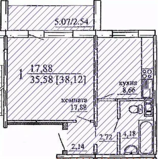 1-к кв. Челябинская область, Челябинск ул. Кулибина (38.12 м) - Фото 0