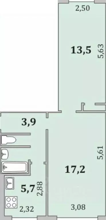 2-к кв. Мурманская область, Мурманск ул. Алексея Хлобыстова, 9 (44.1 ... - Фото 2