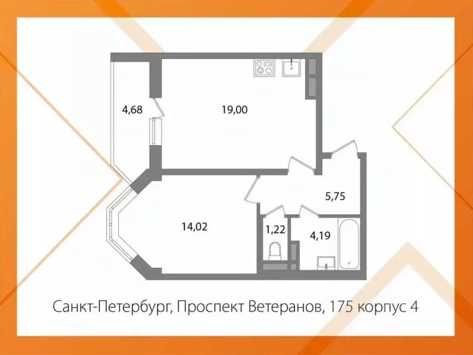 1-к кв. Санкт-Петербург просп. Ветеранов, 175к4 (44.7 м) - Фото 2