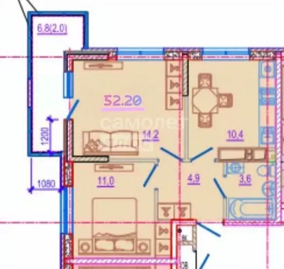 2-к кв. Краснодарский край, Краснодар ул. Конгрессная, 41к1 (45.4 м) - Фото 1