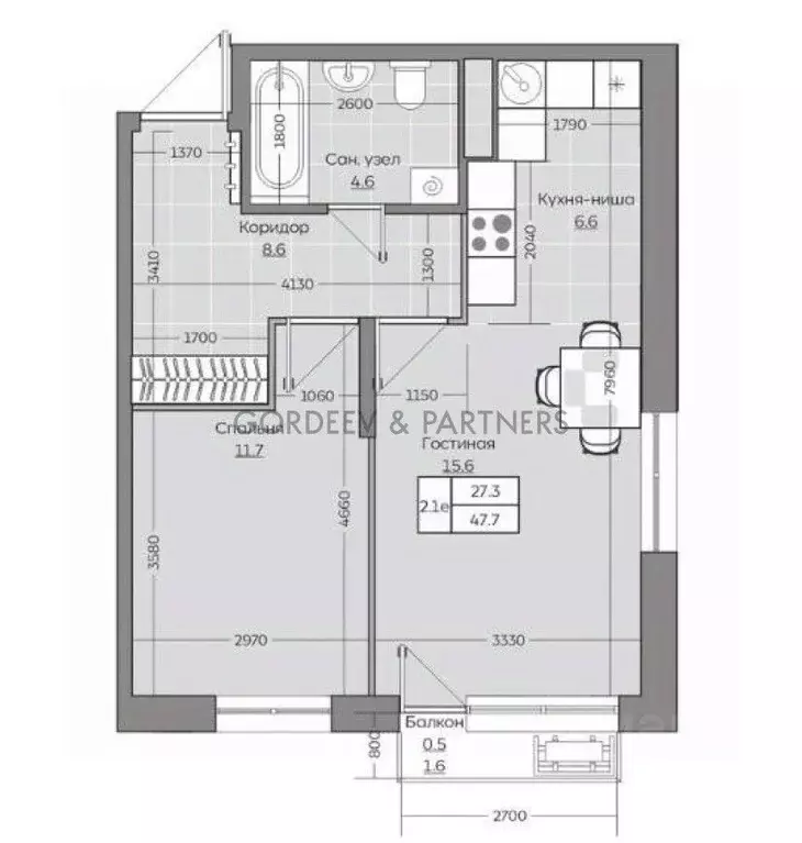 1-к кв. Татарстан, Казань ул. Ярышлар, 8 (47.7 м) - Фото 2