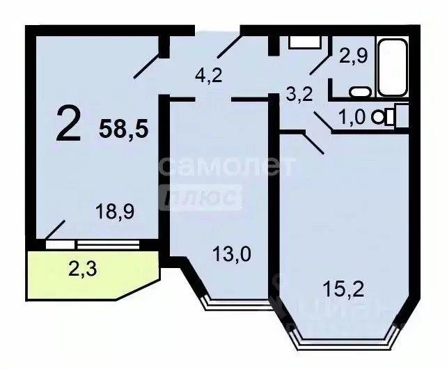 2-к кв. Москва ул. Генерала Белова, 28к3 (58.5 м) - Фото 1