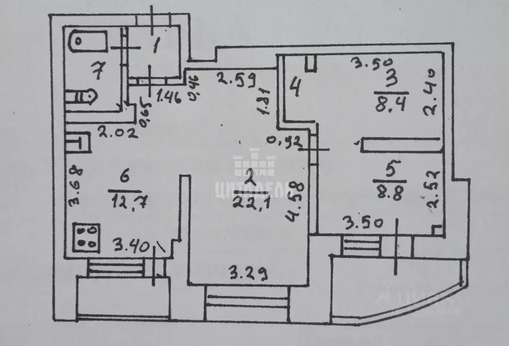 2-к кв. Воронежская область, Воронеж Ольховый пер., 2А (60.0 м) - Фото 2
