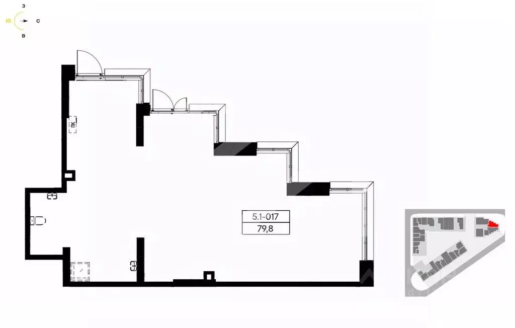Помещение свободного назначения в Москва Дзен-кварталы жилой комплекс ... - Фото 2