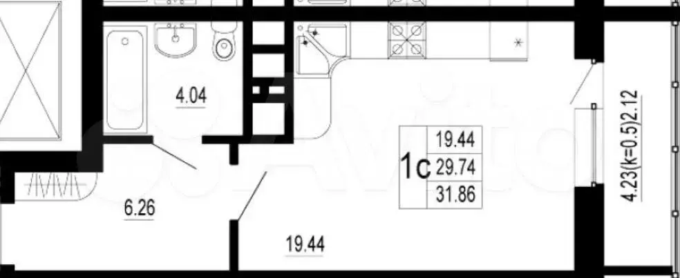 Квартира-студия, 32 м, 17/25 эт. - Фото 0