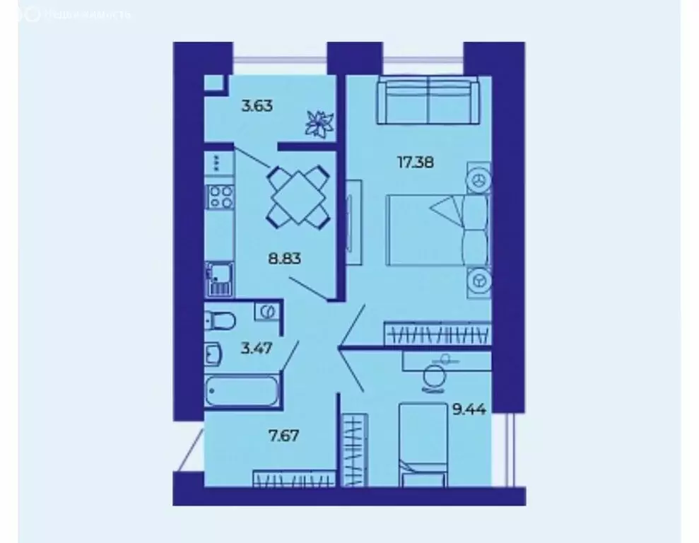 2-комнатная квартира: Брянск, улица Комарова, 47а (50.7 м) - Фото 0