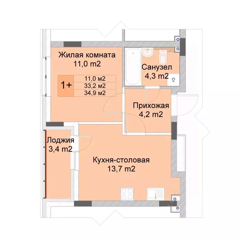 1-к кв. Нижегородская область, Нижний Новгород Кузнечиха Город жилой ... - Фото 1