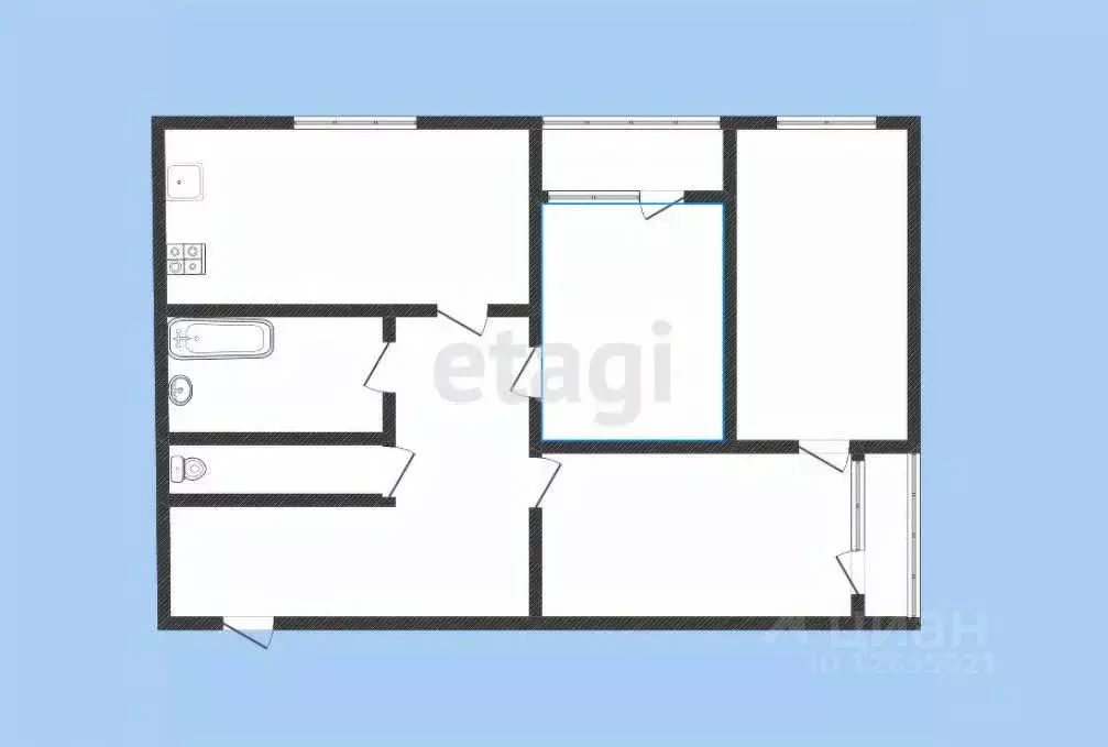 3-к кв. Костромская область, Нерехтский район, Волжское с/пос, д. ... - Фото 2