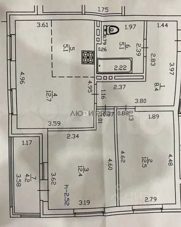 3-к кв. Башкортостан, Уфа Владивостокская ул., 1/2 (60.0 м) - Фото 2