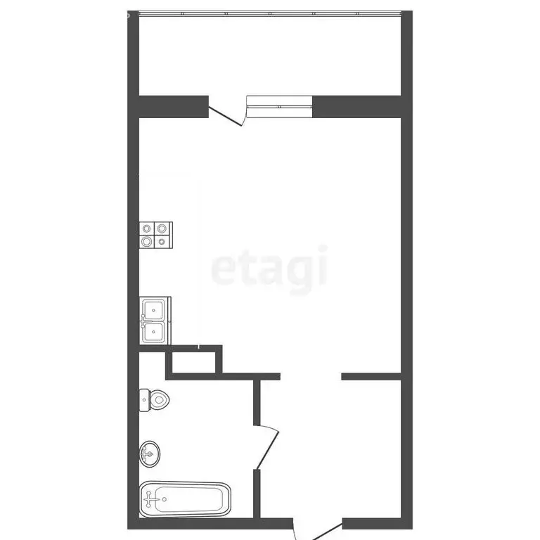 Квартира-студия: Тюмень, Газопромысловая улица, 8 (20 м) - Фото 1