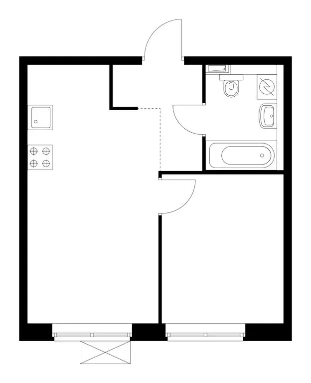 1-комнатная квартира: Ярославль, улица Академика Колмогорова, 24 (35.9 ... - Фото 1