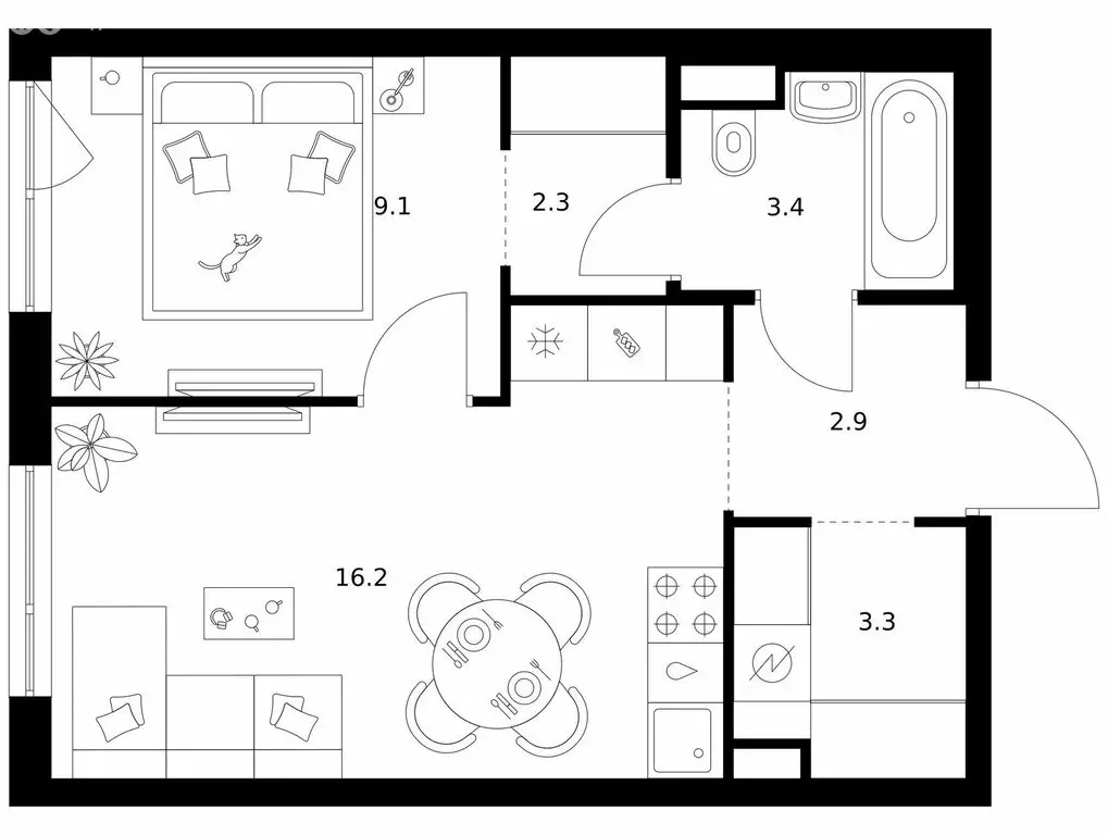 1-комнатная квартира: Москва, жилой комплекс Кавказский Бульвар 51 ... - Фото 1