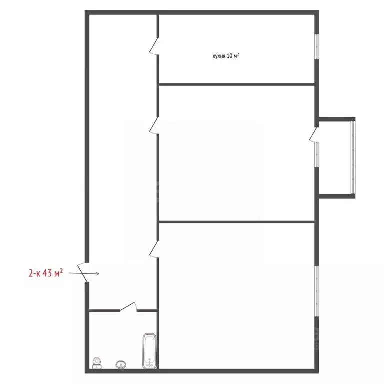 2-к кв. Свердловская область, Екатеринбург муниципальное образование, ... - Фото 2