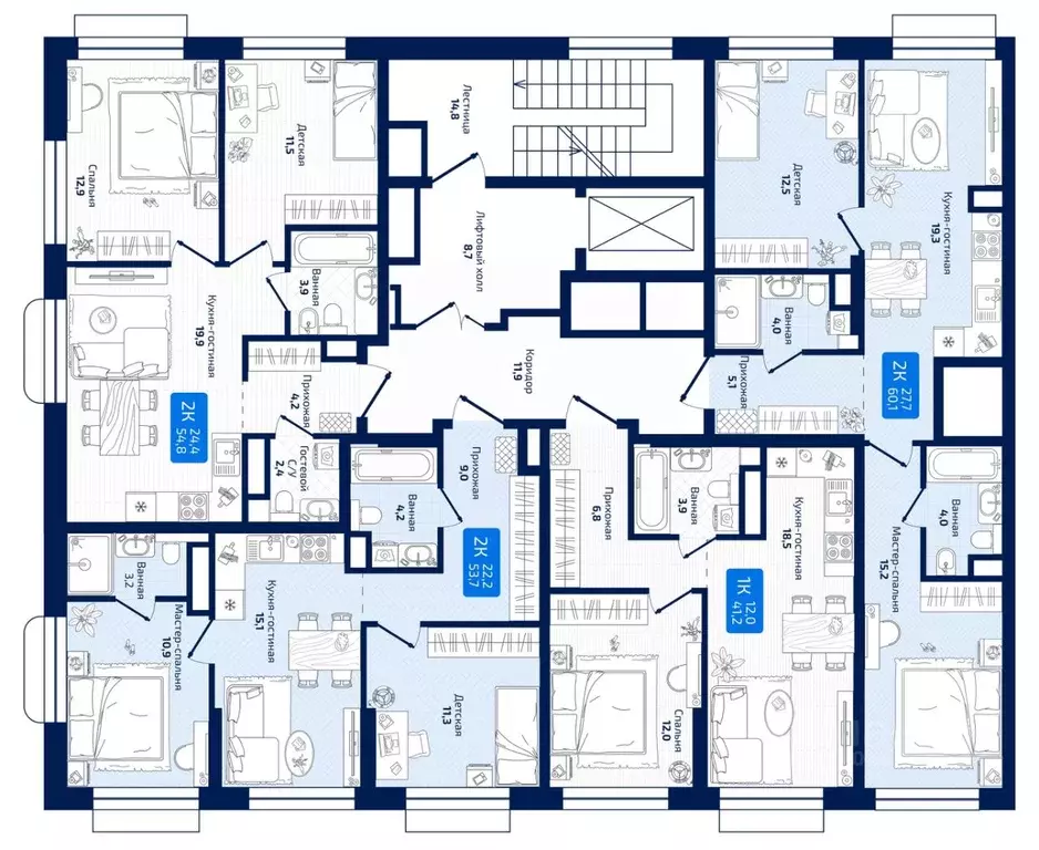 1-к кв. Самарская область, Самара ул. 8-я Радиальная, 31 (41.2 м) - Фото 2