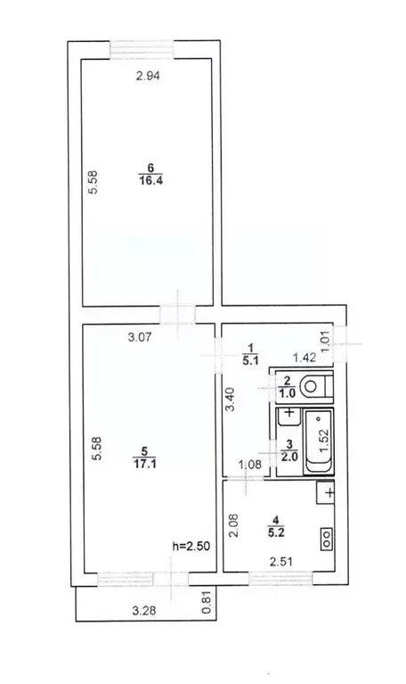 2-к кв. Саратовская область, Вольск Одесская ул., 7/19 (46.8 м) - Фото 1