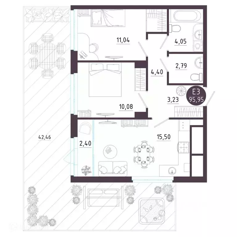 2-к кв. Рязанская область, Рязань Московское ш. (95.95 м) - Фото 0