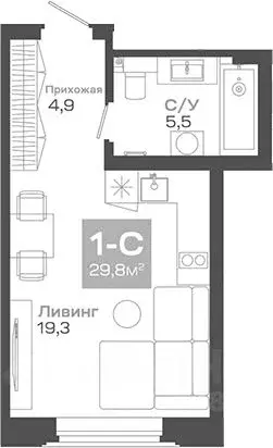 Студия Новосибирская область, Новосибирск Академгородок мкр, ул. Мусы ... - Фото 0