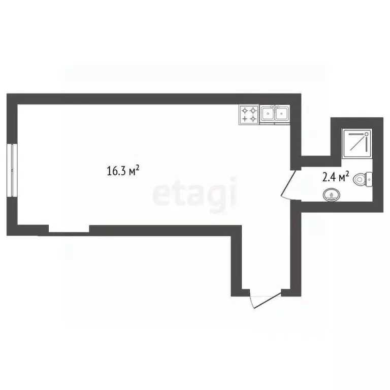 Студия Санкт-Петербург Греческий просп., 5 (20.5 м) - Фото 2