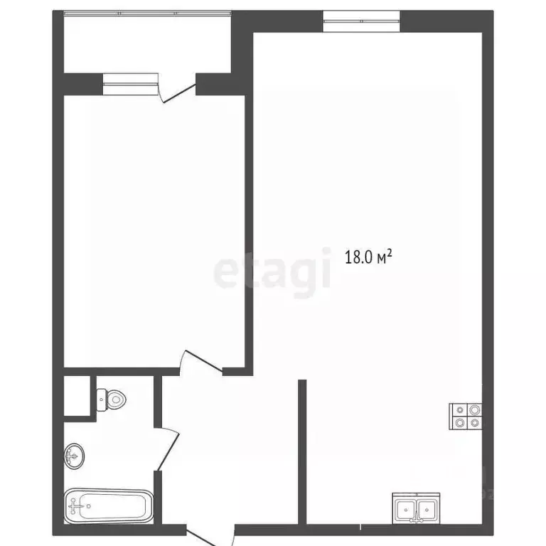 1-к кв. Вологодская область, Вологда ул. Космонавта Беляева, 32к2 ... - Фото 2