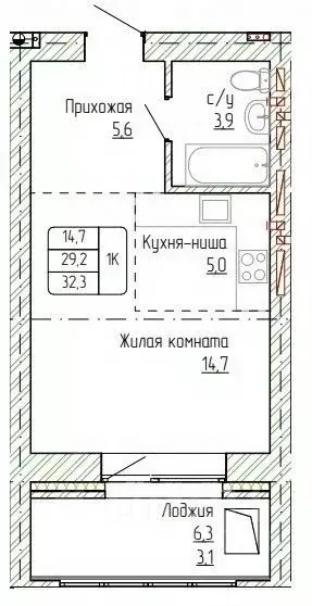 1-к кв. Алтайский край, Новоалтайск ул. Титова, 6 (32.3 м) - Фото 0
