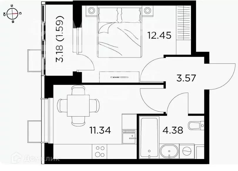 Продаётся 1-к квартира, 33.3 м - Фото 0