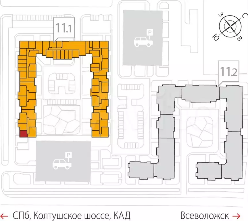 1-к. квартира, 36,9 м, 1/8 эт. - Фото 1