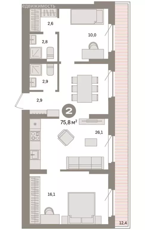 2-комнатная квартира: Екатеринбург, жилой район Сортировочный, ... - Фото 1