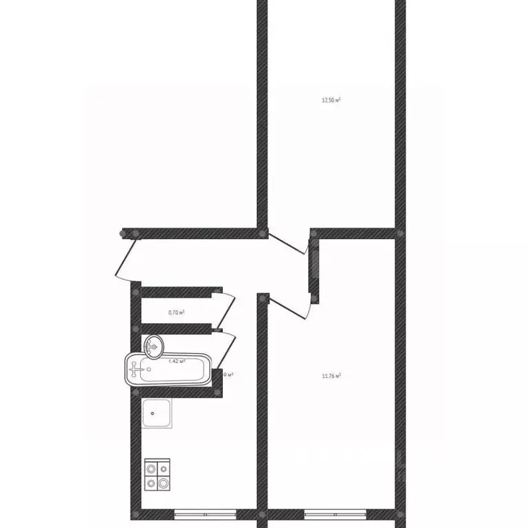 2-к кв. Белгородская область, Валуйки ул. Чапаева, 34/3 (48.1 м) - Фото 2
