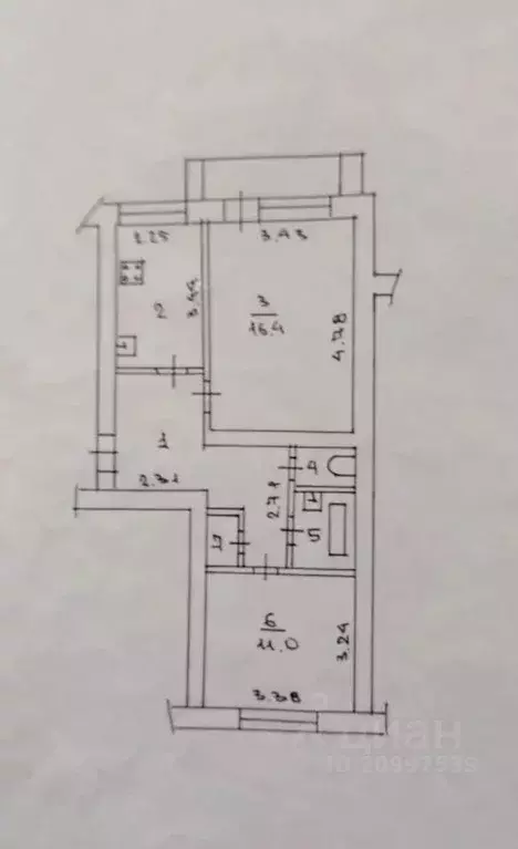 2-к кв. Новгородская область, Великий Новгород Московская ул., 30к1 ... - Фото 2