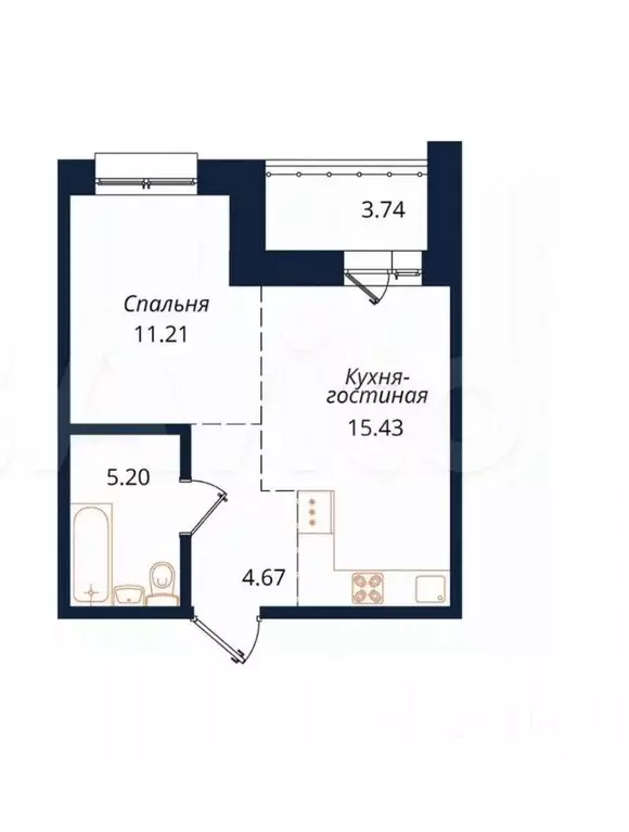 1-к кв. Иркутская область, Иркутск ул. Юрия Левитанского, 12 (40.0 м) - Фото 1