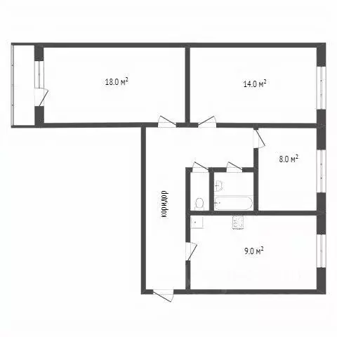 3-к кв. Белгородская область, Белгород ул. Губкина, 15в (80.0 м) - Фото 1