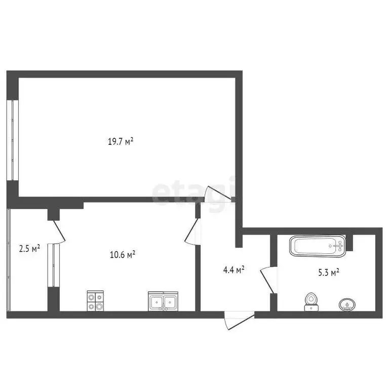 1-комнатная квартира: Геленджик, улица Дзержинского, 2 (42.5 м) - Фото 0