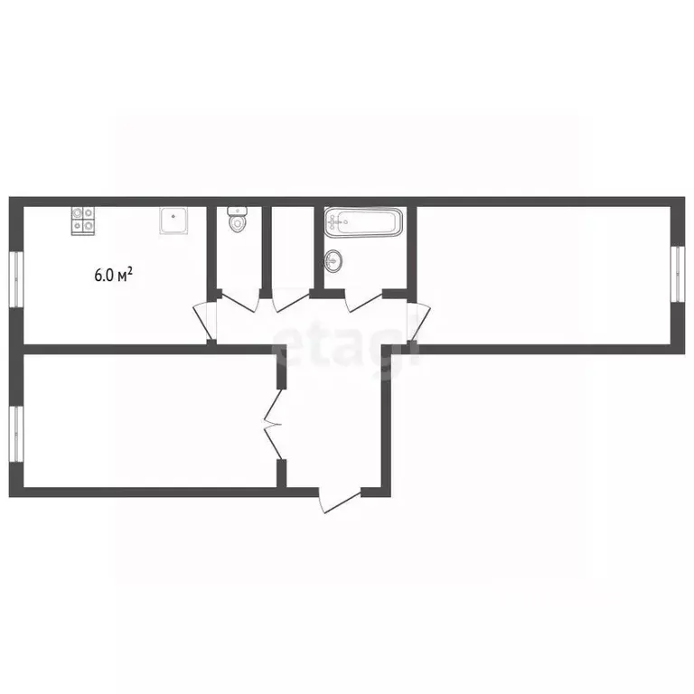 2-к кв. Омская область, Омск ул. 2-я Затонская, 27 (46.9 м) - Фото 0