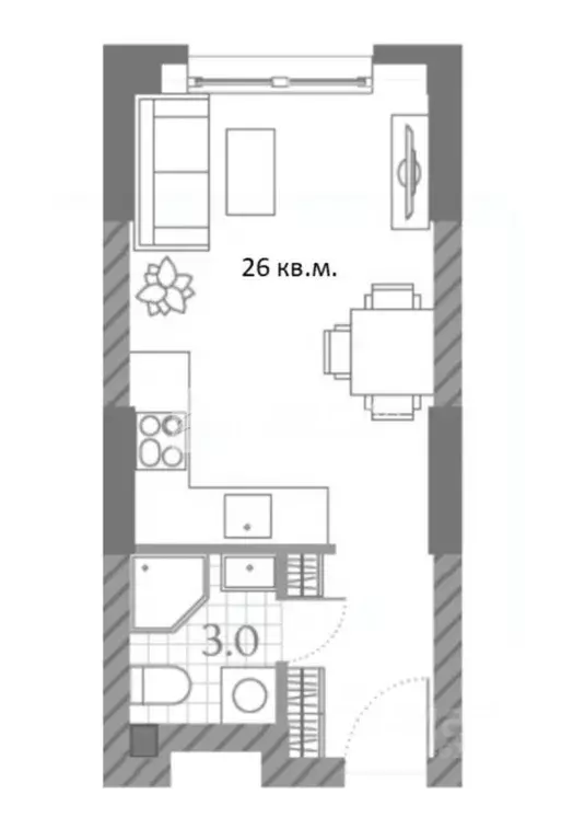 Студия Москва проезд Серебрякова, 11к2 (26.0 м) - Фото 2