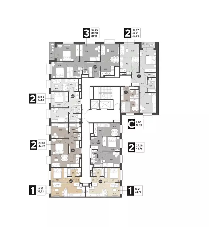 3-к кв. Московская область, Пушкино Публицист жилой комплекс (81.91 м) - Фото 2