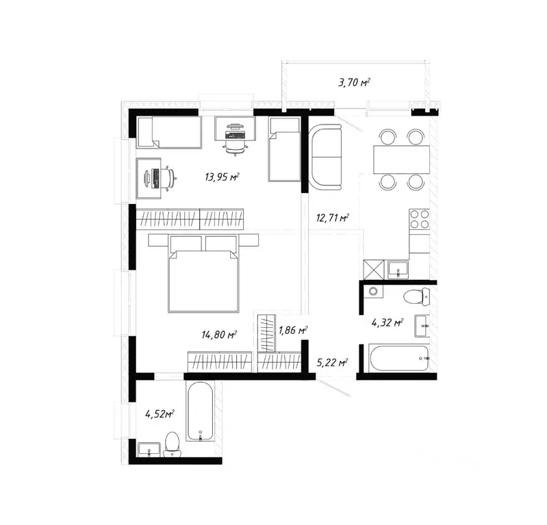 3-к кв. Иркутская область, Иркутск ул. Баррикад (61.08 м) - Фото 1