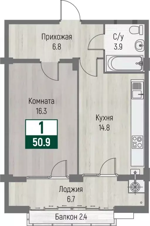 1-к кв. Ставропольский край, Ставрополь №31 мкр, Дубровский жилой ... - Фото 1