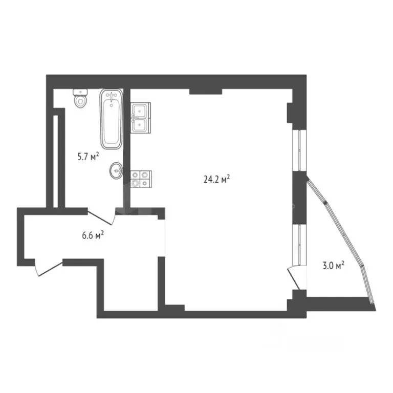 1-к кв. Тюменская область, Тюмень ул. Чернышевского, 2Бк11 (36.4 м) - Фото 1