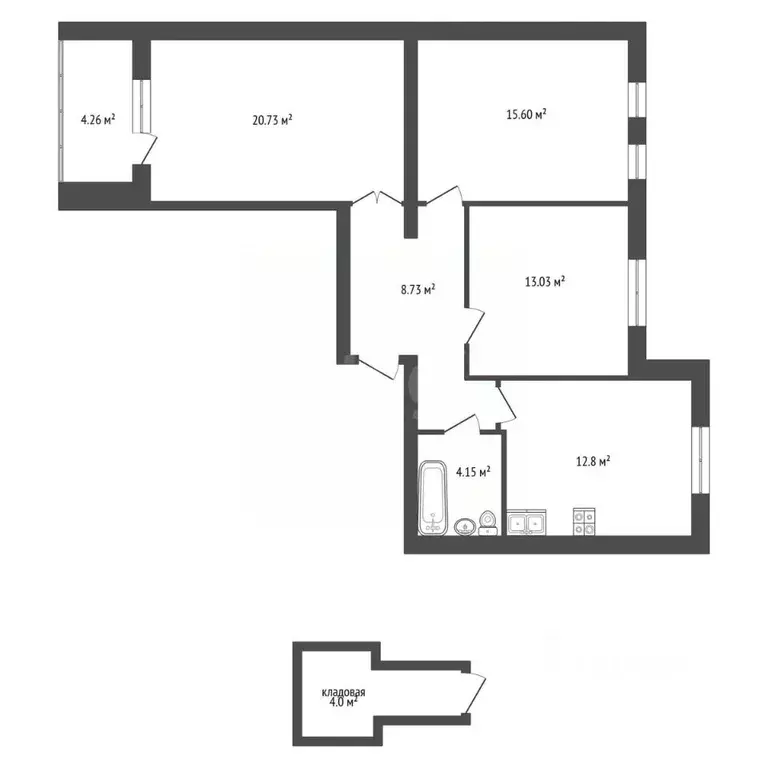 3-к кв. Ярославская область, Ярославль ул. Бабича, 10/22 (74.4 м) - Фото 1
