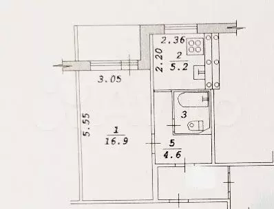 1-к. квартира, 29,6 м, 3/9 эт. - Фото 0