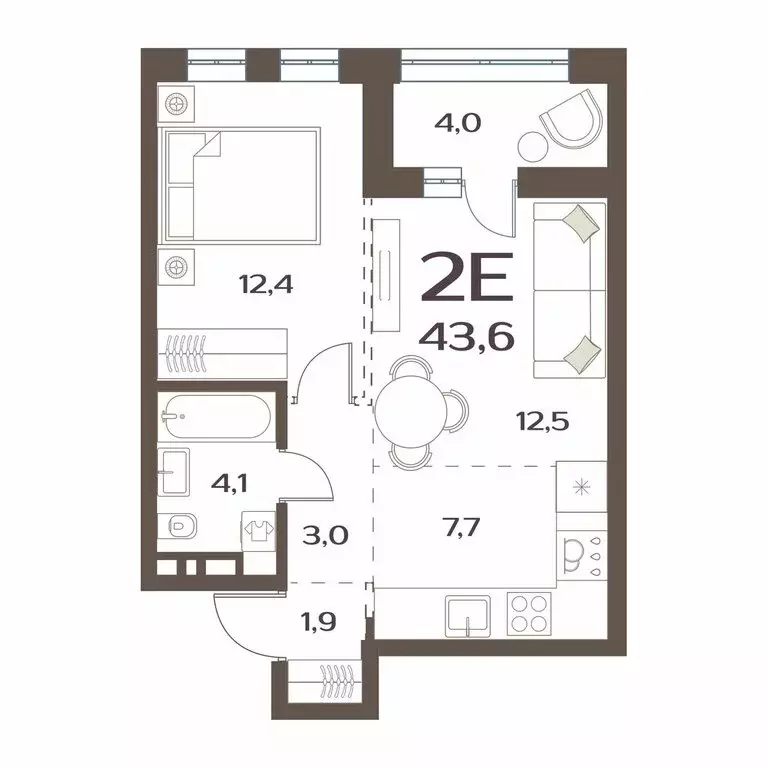 1-комнатная квартира: Владивосток, улица Коммунаров, 15к1 (41.6 м) - Фото 1